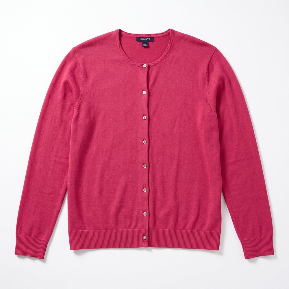 Lands' End XL 18-20 Pink Button Front Cardigan Sweater Preppy